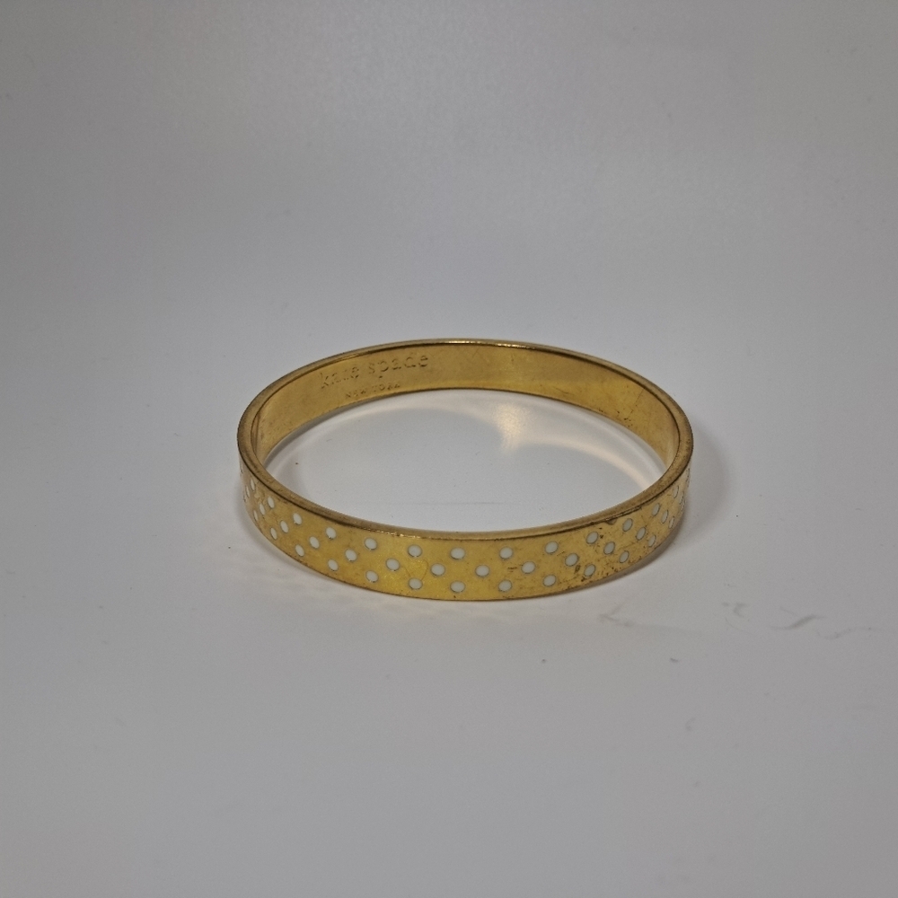Kate Spade NY On The Dot Gold Tone Bangle Bracelet - Picture 8 of 9